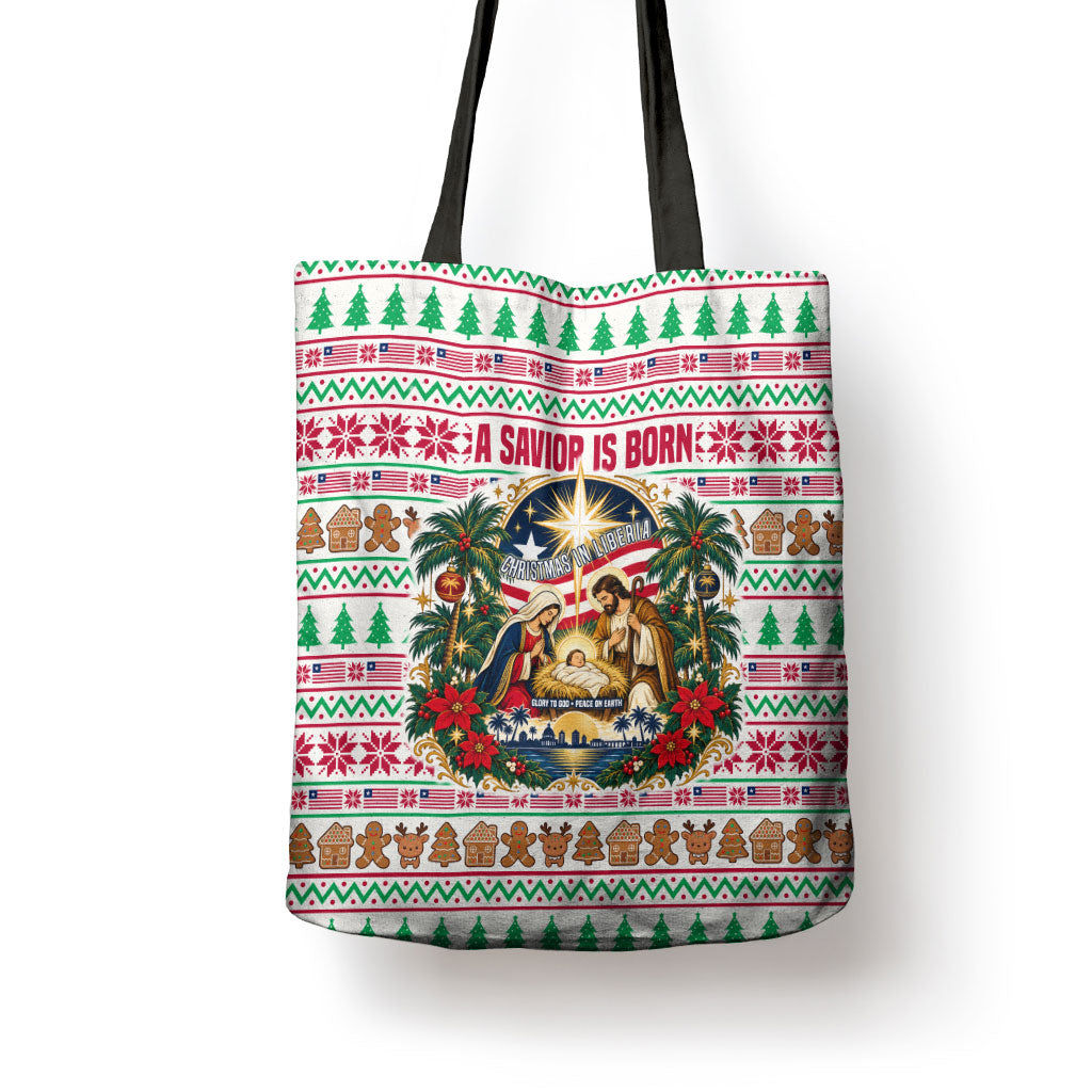 Liberia Jesus Christmas Tote Bag Vintage Patriotic Religious