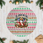 Liberia Jesus Christmas Tree Skirt Vintage Patriotic Religious