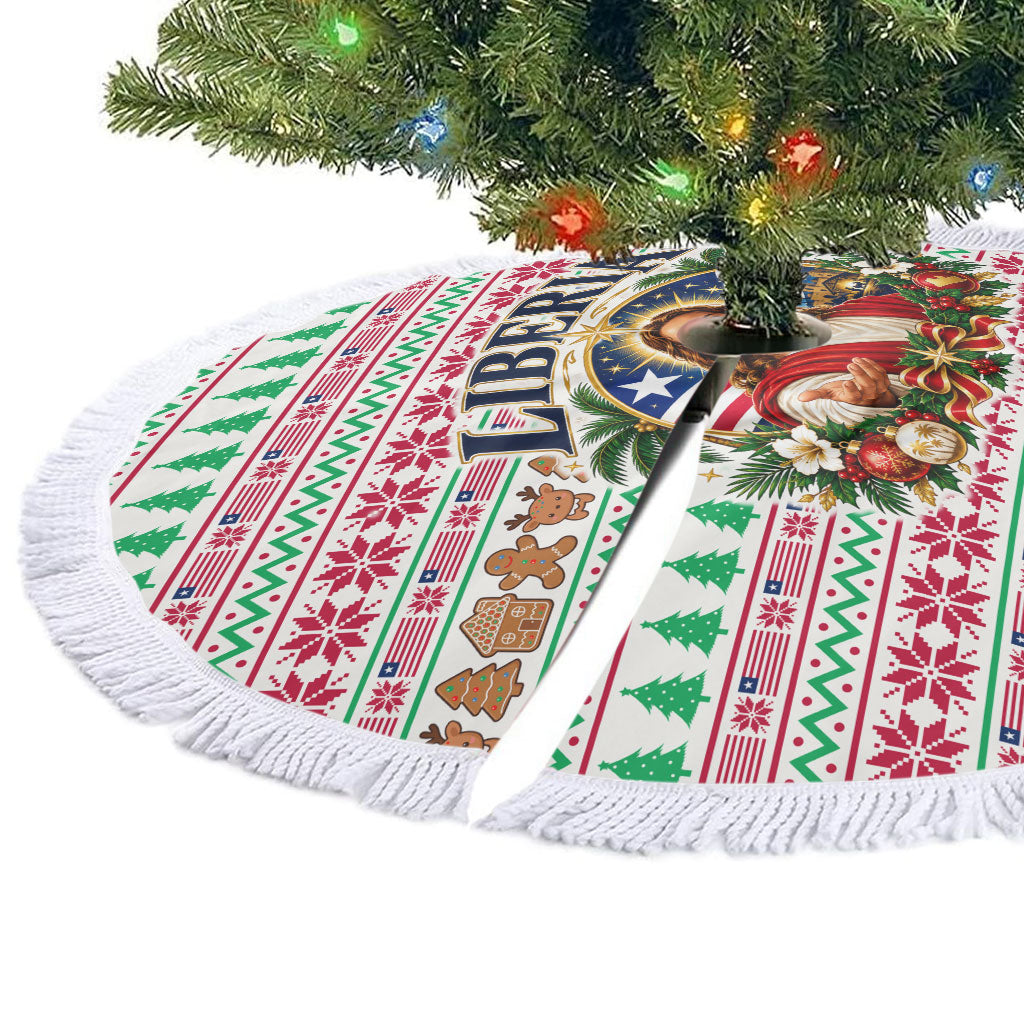 Liberia Jesus Christmas Tree Skirt Vintage Patriotic Religious