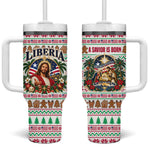 Liberia Jesus Christmas Tumbler With Handle Vintage Patriotic Religious
