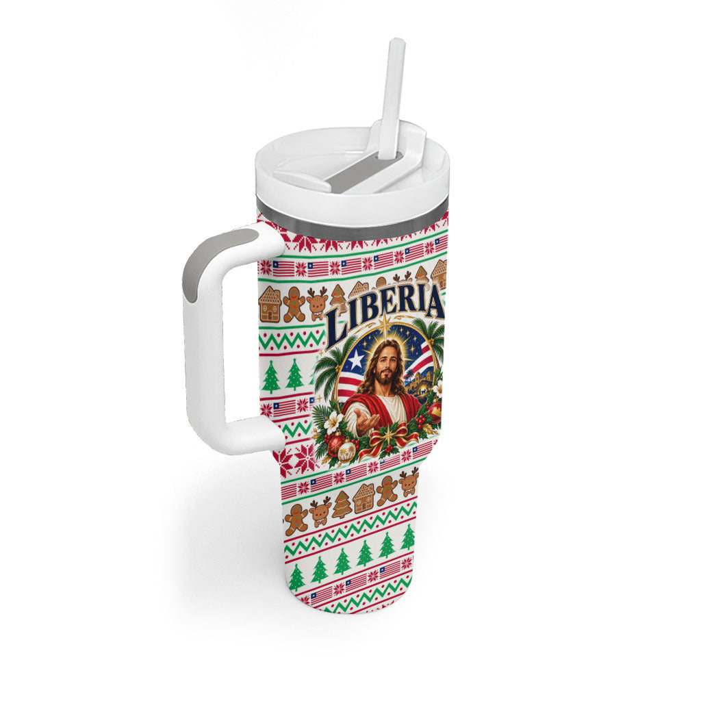 Liberia Jesus Christmas Tumbler With Handle Vintage Patriotic Religious