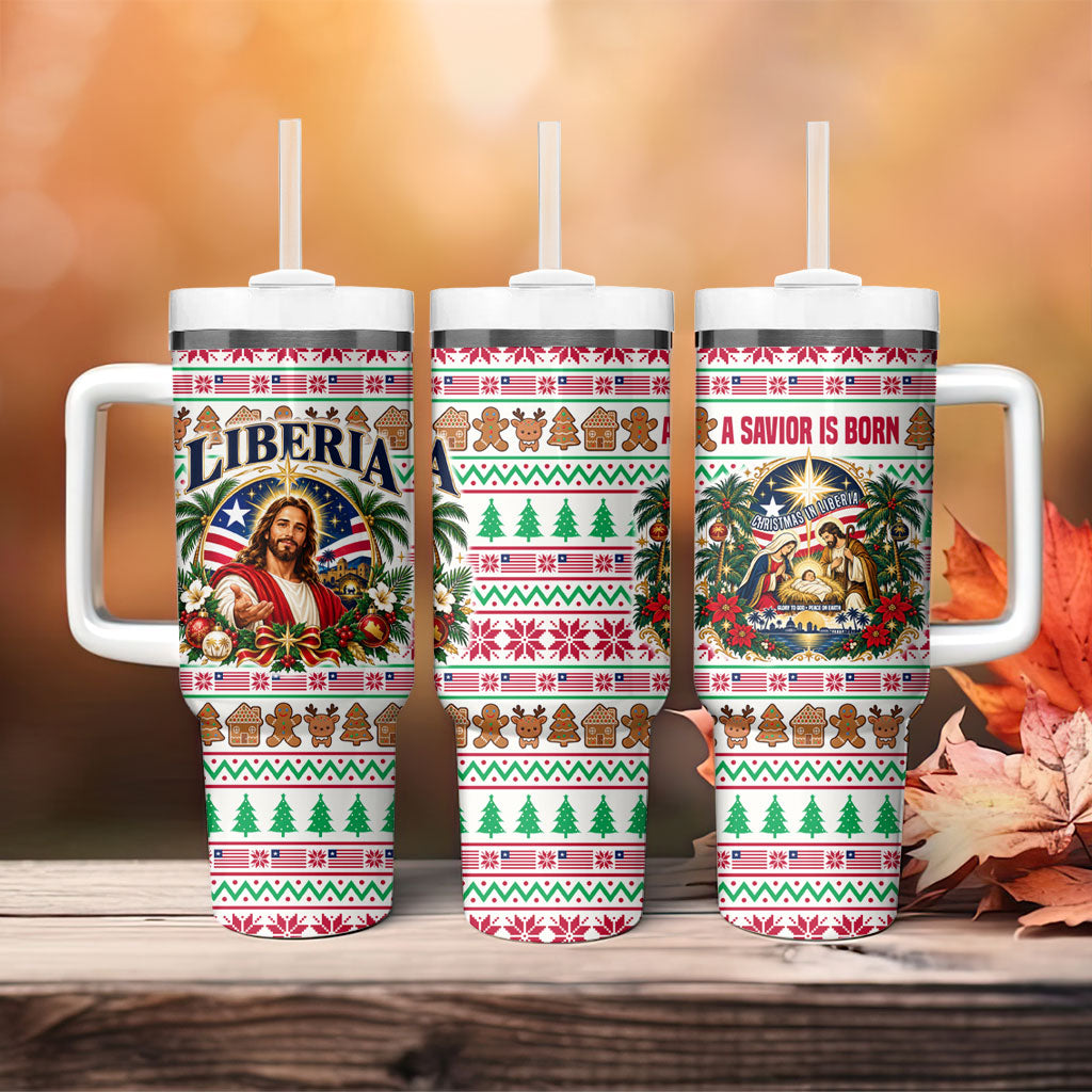 Liberia Jesus Christmas Tumbler With Handle Vintage Patriotic Religious