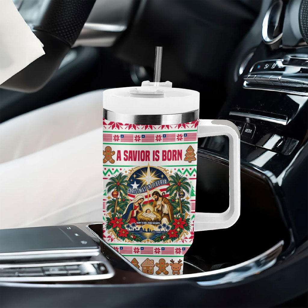 Liberia Jesus Christmas Tumbler With Handle Vintage Patriotic Religious