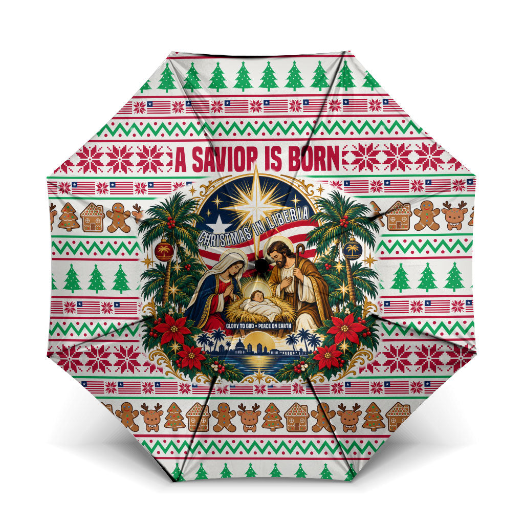 Liberia Jesus Christmas Umbrella Vintage Patriotic Religious