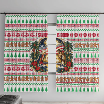 Liberia Jesus Christmas Window Curtain Vintage Patriotic Religious