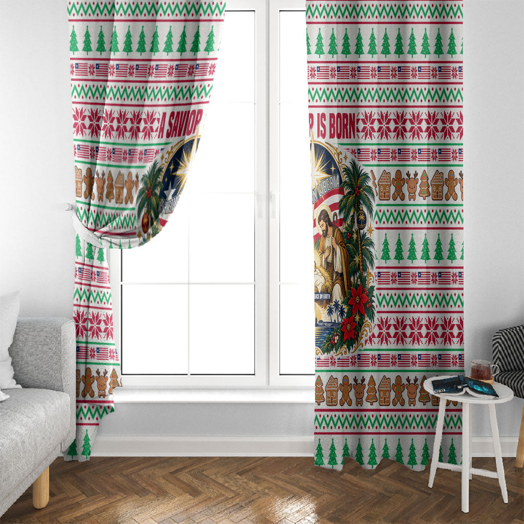 Liberia Jesus Christmas Window Curtain Vintage Patriotic Religious