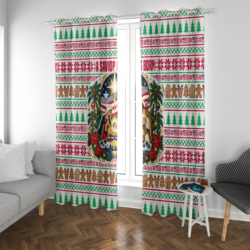 Liberia Jesus Christmas Window Curtain Vintage Patriotic Religious