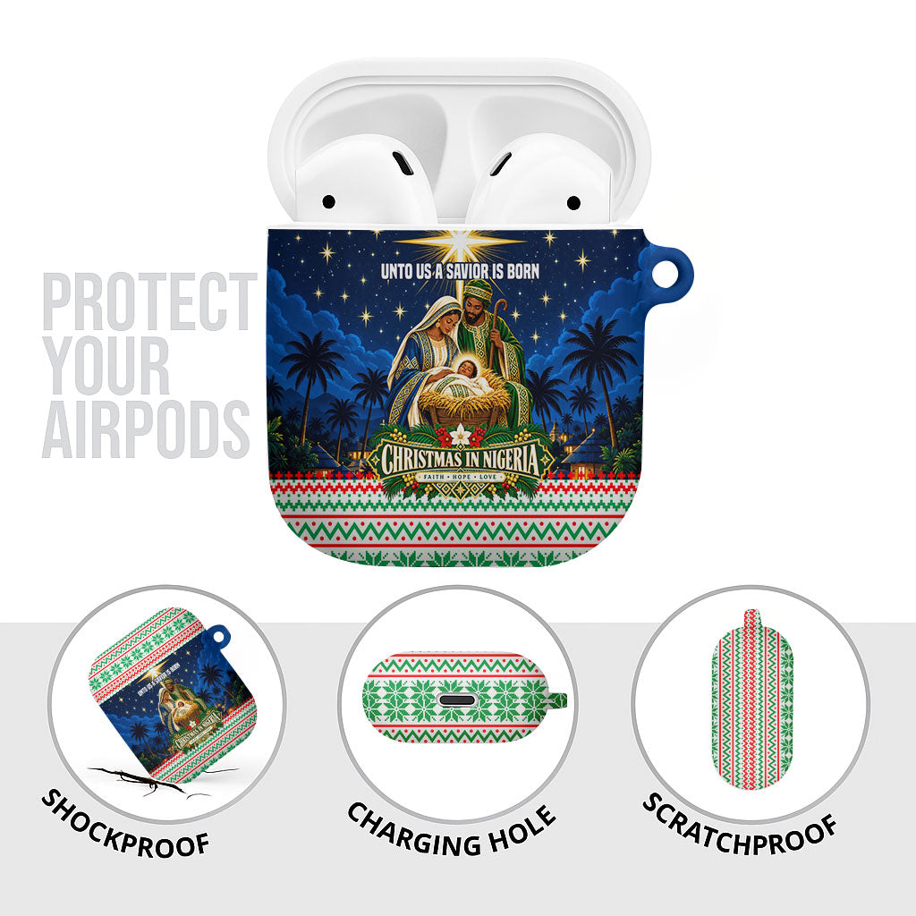 Nigeria Jesus Christmas Faith Light AirPods Case Nigerian Flag Christmas Nativity Scene