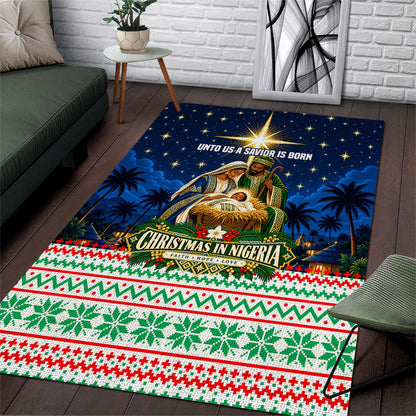 Nigeria Jesus Christmas Faith Light Area Rug Nigerian Flag Christmas Nativity Scene