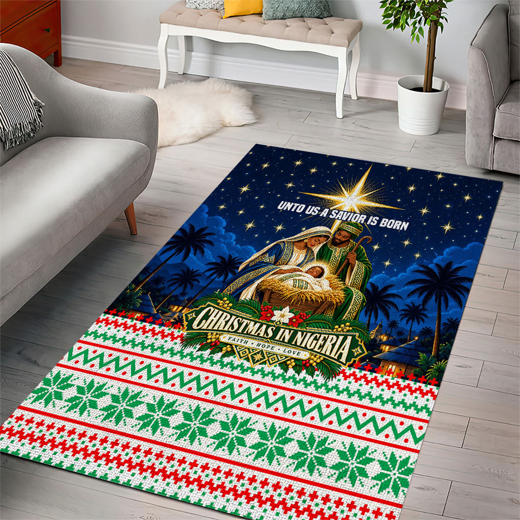 Nigeria Jesus Christmas Faith Light Area Rug Nigerian Flag Christmas Nativity Scene