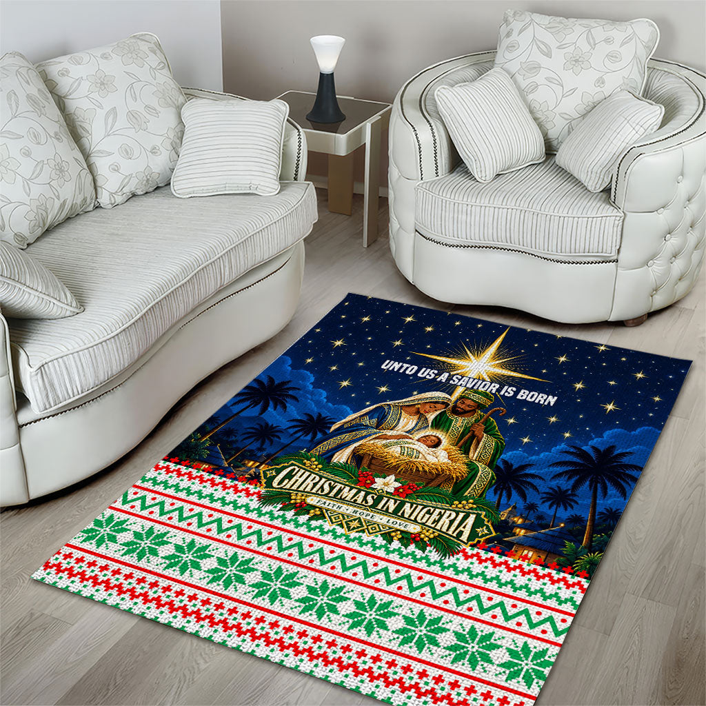 Nigeria Jesus Christmas Faith Light Area Rug Nigerian Flag Christmas Nativity Scene