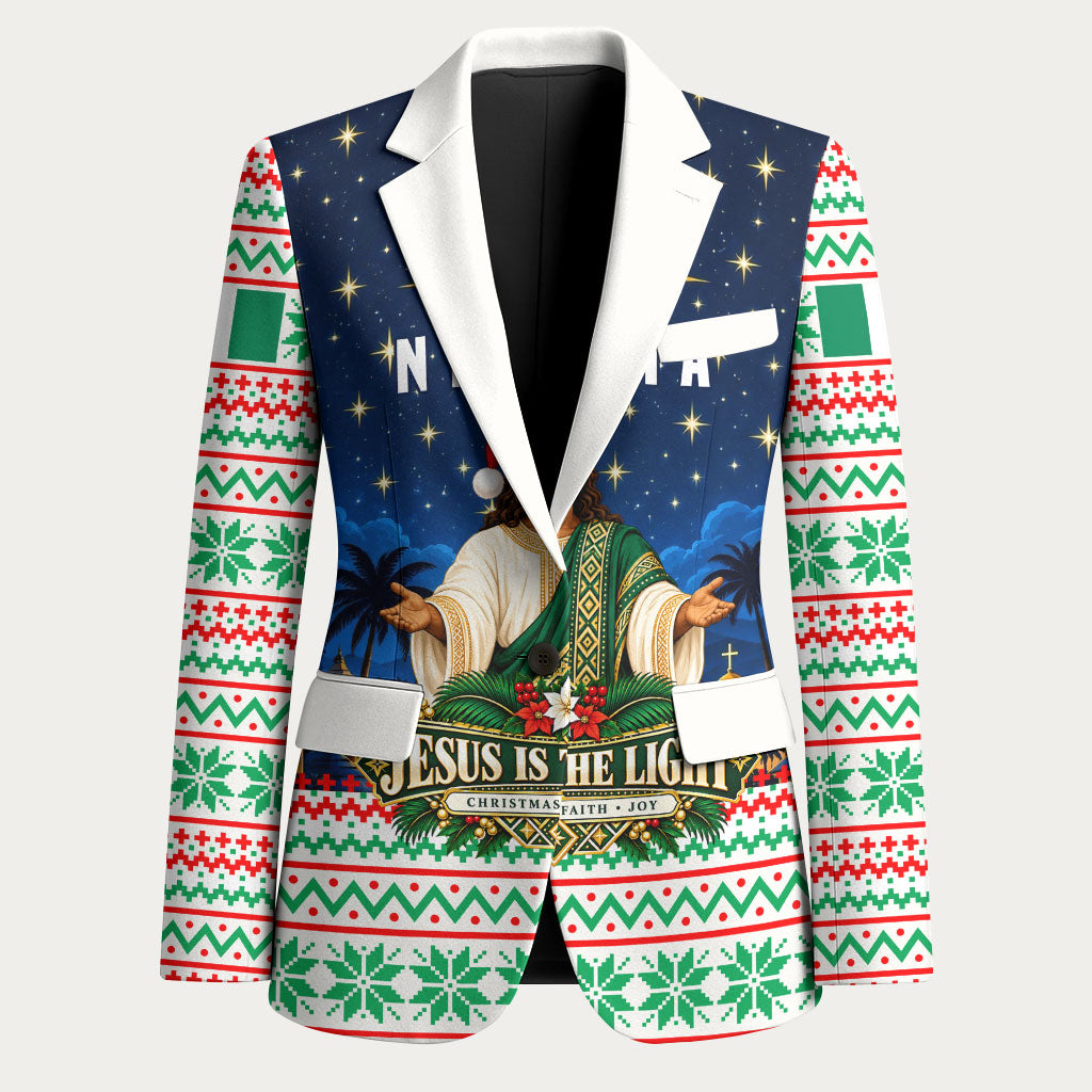 Nigeria Jesus Christmas Faith Light Blazer Nigerian Flag Christmas Nativity Scene