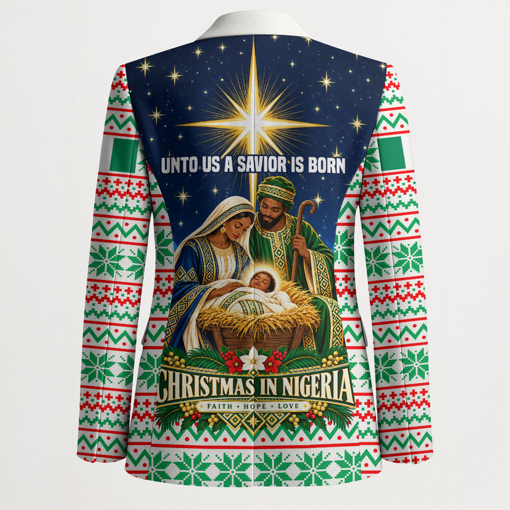 Nigeria Jesus Christmas Faith Light Blazer Nigerian Flag Christmas Nativity Scene