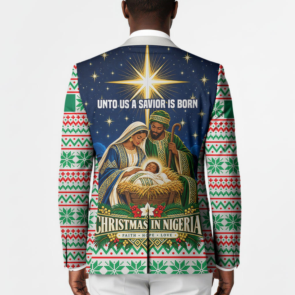 Nigeria Jesus Christmas Faith Light Blazer Nigerian Flag Christmas Nativity Scene
