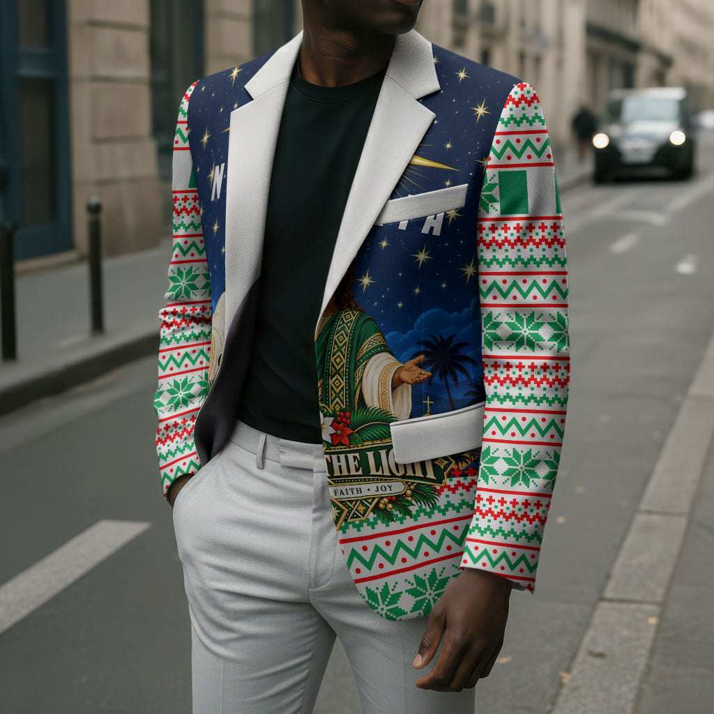 Nigeria Jesus Christmas Faith Light Blazer Nigerian Flag Christmas Nativity Scene