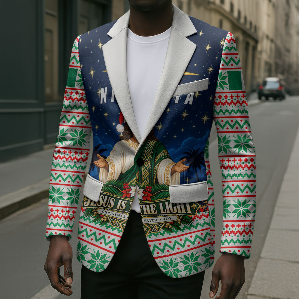 Nigeria Jesus Christmas Faith Light Blazer Nigerian Flag Christmas Nativity Scene