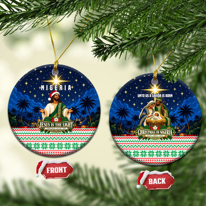 Nigeria Jesus Christmas Faith Light Ceramic Ornament Nigerian Flag Christmas Nativity Scene