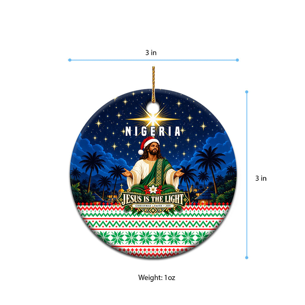 Nigeria Jesus Christmas Faith Light Ceramic Ornament Nigerian Flag Christmas Nativity Scene