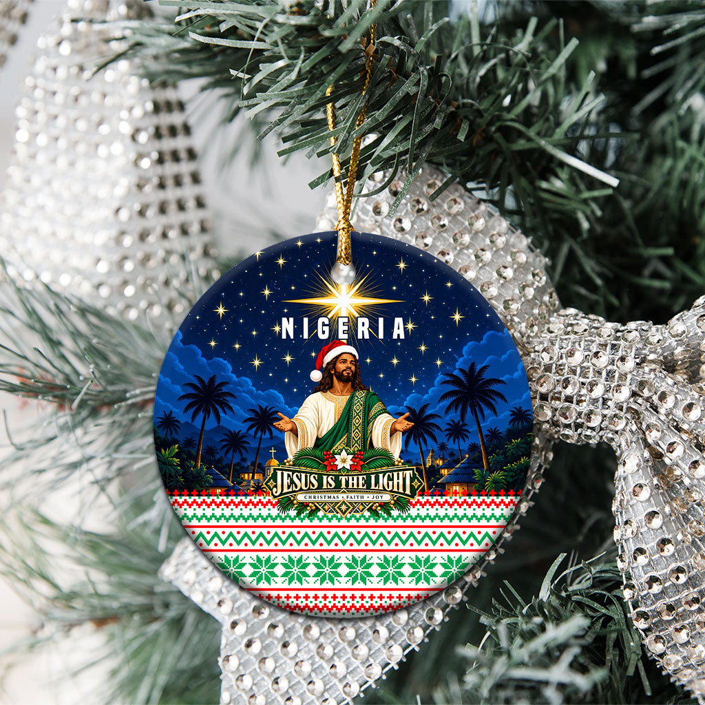 Nigeria Jesus Christmas Faith Light Ceramic Ornament Nigerian Flag Christmas Nativity Scene