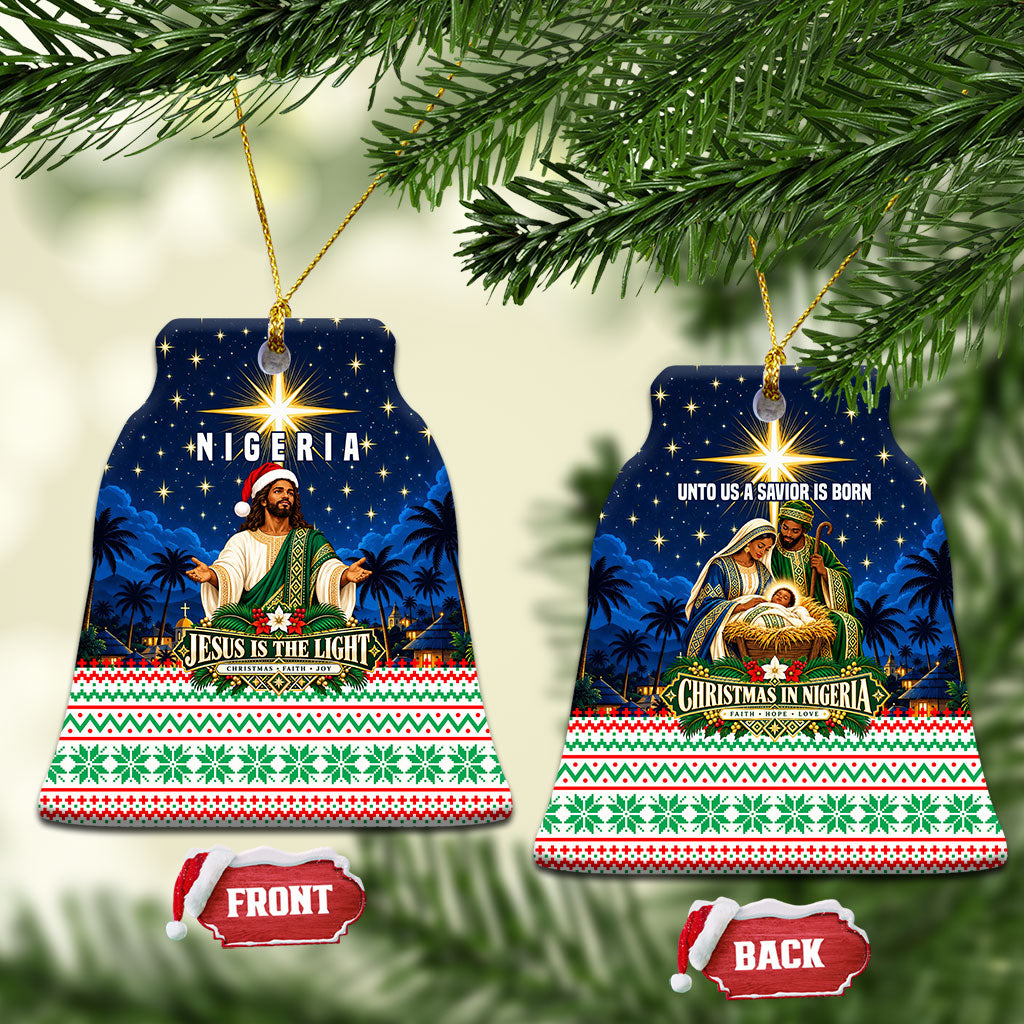 Nigeria Jesus Christmas Faith Light Ceramic Ornament Nigerian Flag Christmas Nativity Scene