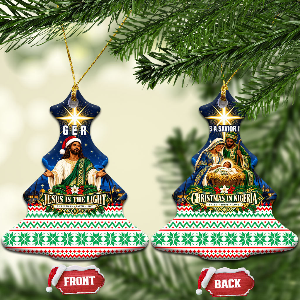 Nigeria Jesus Christmas Faith Light Ceramic Ornament Nigerian Flag Christmas Nativity Scene