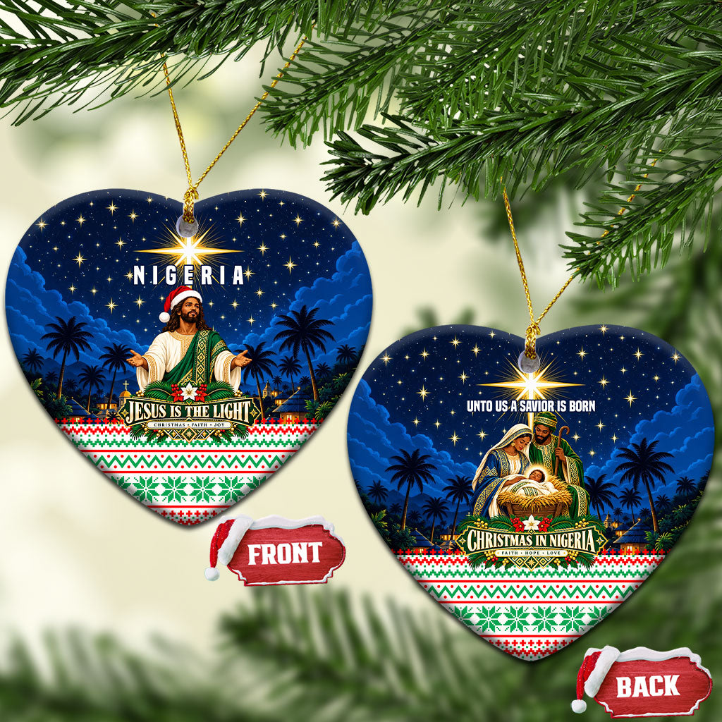 Nigeria Jesus Christmas Faith Light Ceramic Ornament Nigerian Flag Christmas Nativity Scene