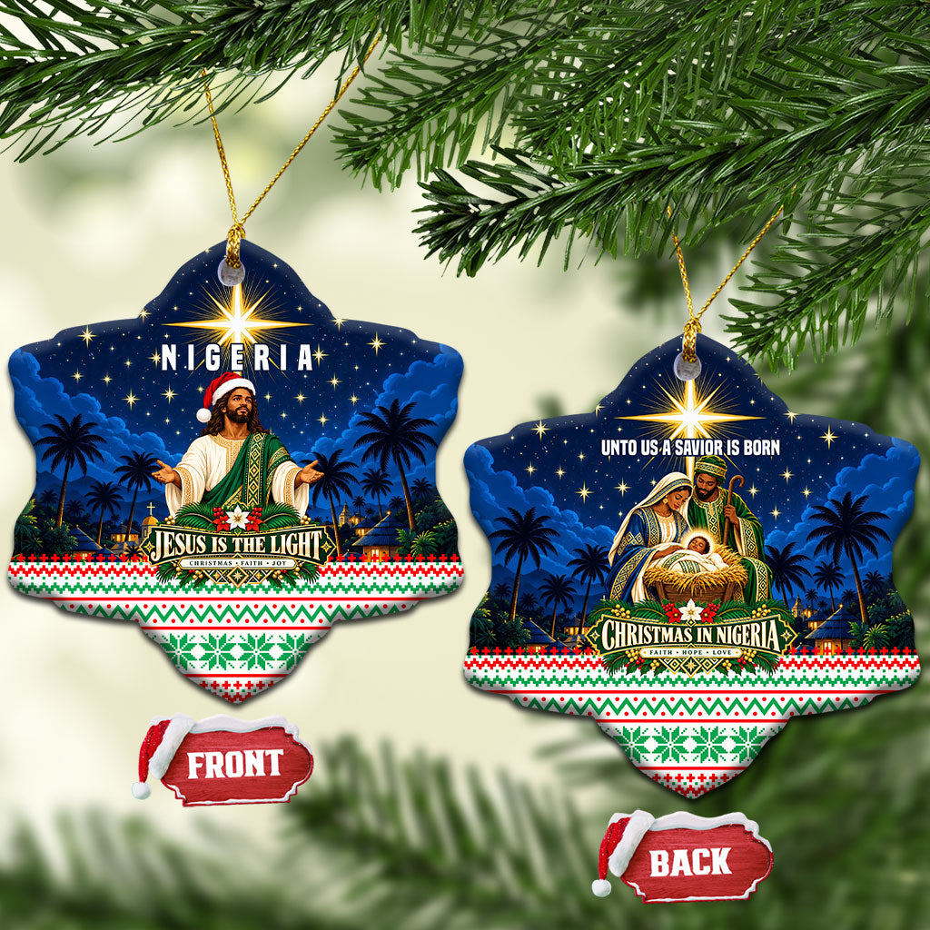 Nigeria Jesus Christmas Faith Light Ceramic Ornament Nigerian Flag Christmas Nativity Scene