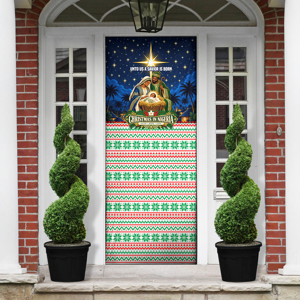 Nigeria Jesus Christmas Faith Light Door Cover Nigerian Flag Christmas Nativity Scene