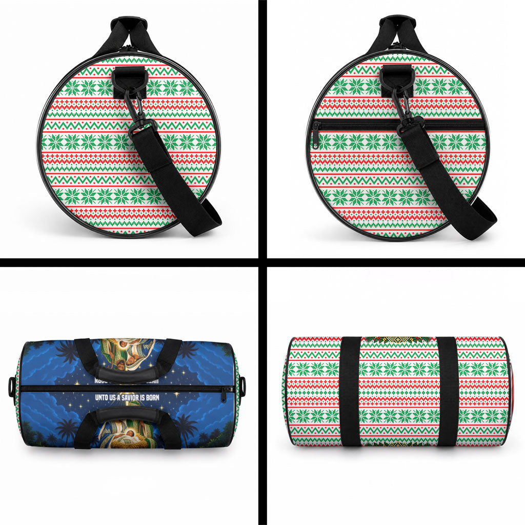 Nigeria Jesus Christmas Faith Light Duffle Bag Nigerian Flag Christmas Nativity Scene