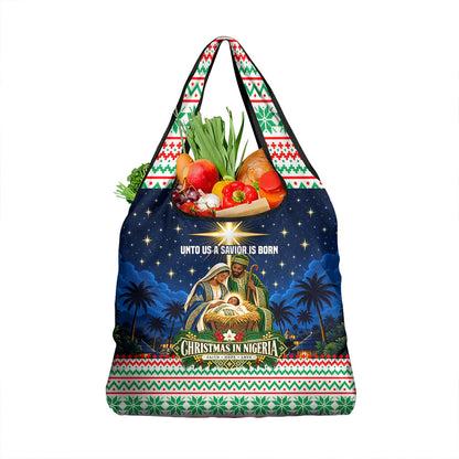 Nigeria Jesus Christmas Faith Light Grocery Bag Nigerian Flag Christmas Nativity Scene