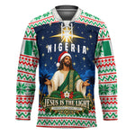 Nigeria Jesus Christmas Faith Light Hockey Jersey Nigerian Flag Christmas Nativity Scene