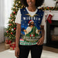 Nigeria Jesus Christmas Faith Light Christmas Knitted V-Neck Vest Nigerian Flag Christmas Nativity Scene