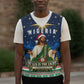 Nigeria Jesus Christmas Faith Light Christmas Knitted V-Neck Vest Nigerian Flag Christmas Nativity Scene