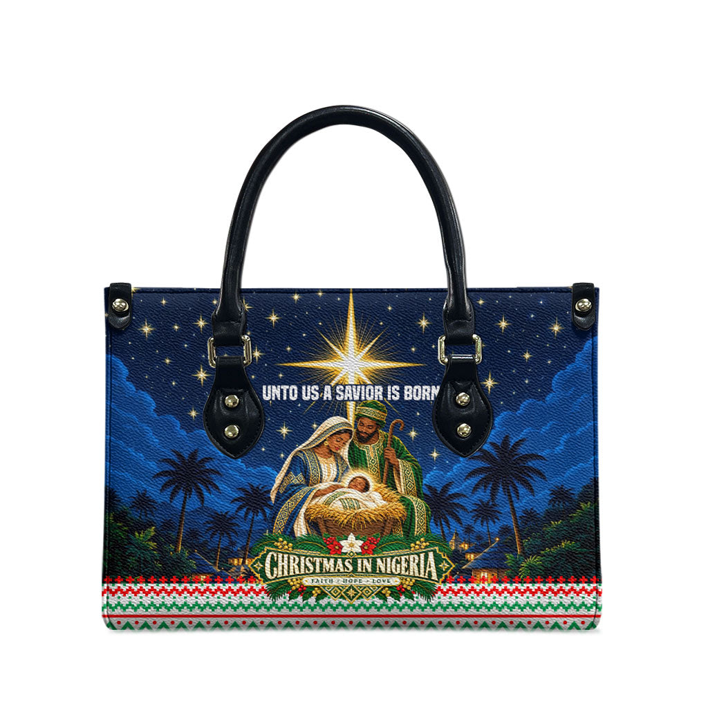 Nigeria Jesus Christmas Faith Light Leather Bag Nigerian Flag Christmas Nativity Scene
