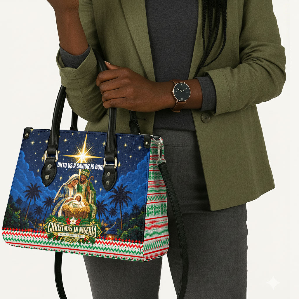 Nigeria Jesus Christmas Faith Light Leather Bag Nigerian Flag Christmas Nativity Scene