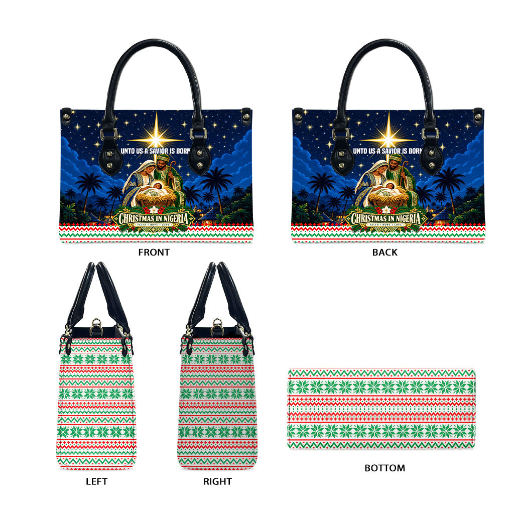 Nigeria Jesus Christmas Faith Light Leather Bag Nigerian Flag Christmas Nativity Scene