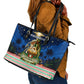 Nigeria Jesus Christmas Faith Light Leather Tote Bag Nigerian Flag Christmas Nativity Scene