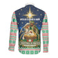 Nigeria Jesus Christmas Faith Light Long Sleeve Button Shirt Nigerian Flag Christmas Nativity Scene