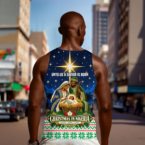 Nigeria Jesus Christmas Faith Light Men Tank Top Nigerian Flag Christmas Nativity Scene