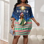 Nigeria Jesus Christmas Faith Light Off Shoulder Short Dress Nigerian Flag Christmas Nativity Scene
