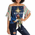 Nigeria Jesus Christmas Faith Light Off Shoulder Wrap Waist Top Nigerian Flag Christmas Nativity Scene