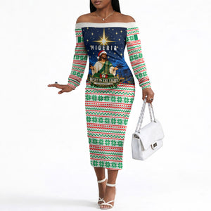 Nigeria Jesus Christmas Faith Light Off The Shoulder Long Sleeve Dress Nigerian Flag Christmas Nativity Scene