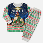 Nigeria Jesus Christmas Faith Light Christmas Pajama Set Nigerian Flag Christmas Nativity Scene