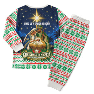 Nigeria Jesus Christmas Faith Light Christmas Pajama Set Nigerian Flag Christmas Nativity Scene