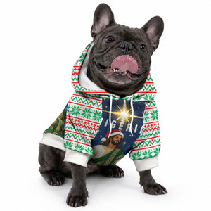 Nigeria Jesus Christmas Faith Light Pet Hoodie Nigerian Flag Christmas Nativity Scene