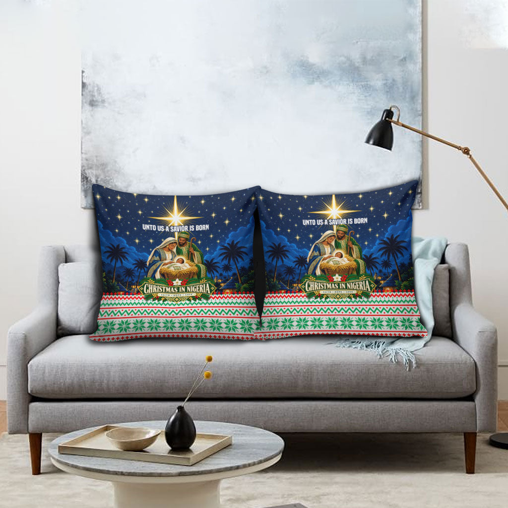 Nigeria Jesus Christmas Faith Light Pillow Cover Nigerian Flag Christmas Nativity Scene