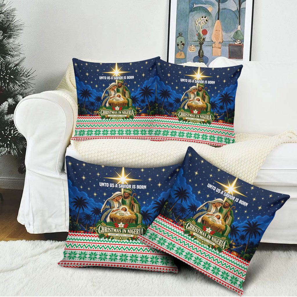 Nigeria Jesus Christmas Faith Light Pillow Cover Nigerian Flag Christmas Nativity Scene