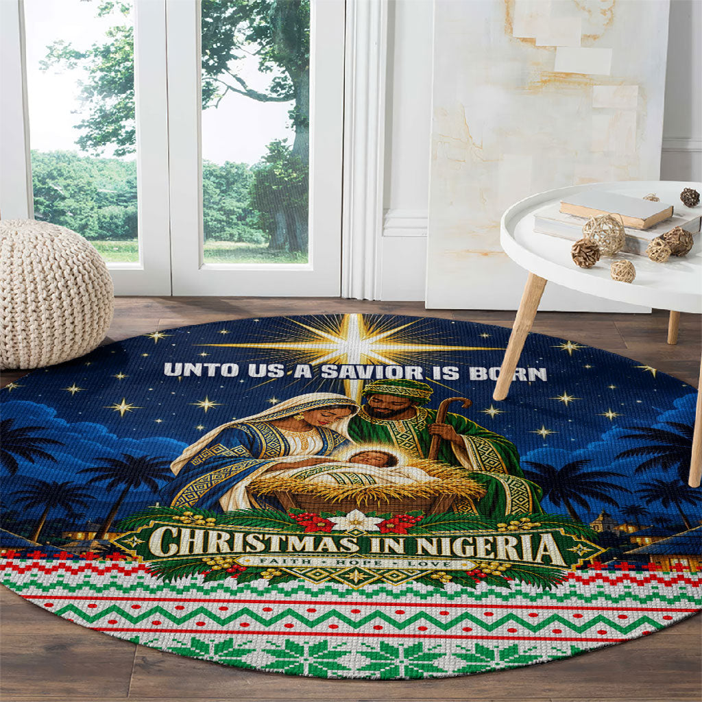 Nigeria Jesus Christmas Faith Light Round Carpet Nigerian Flag Christmas Nativity Scene