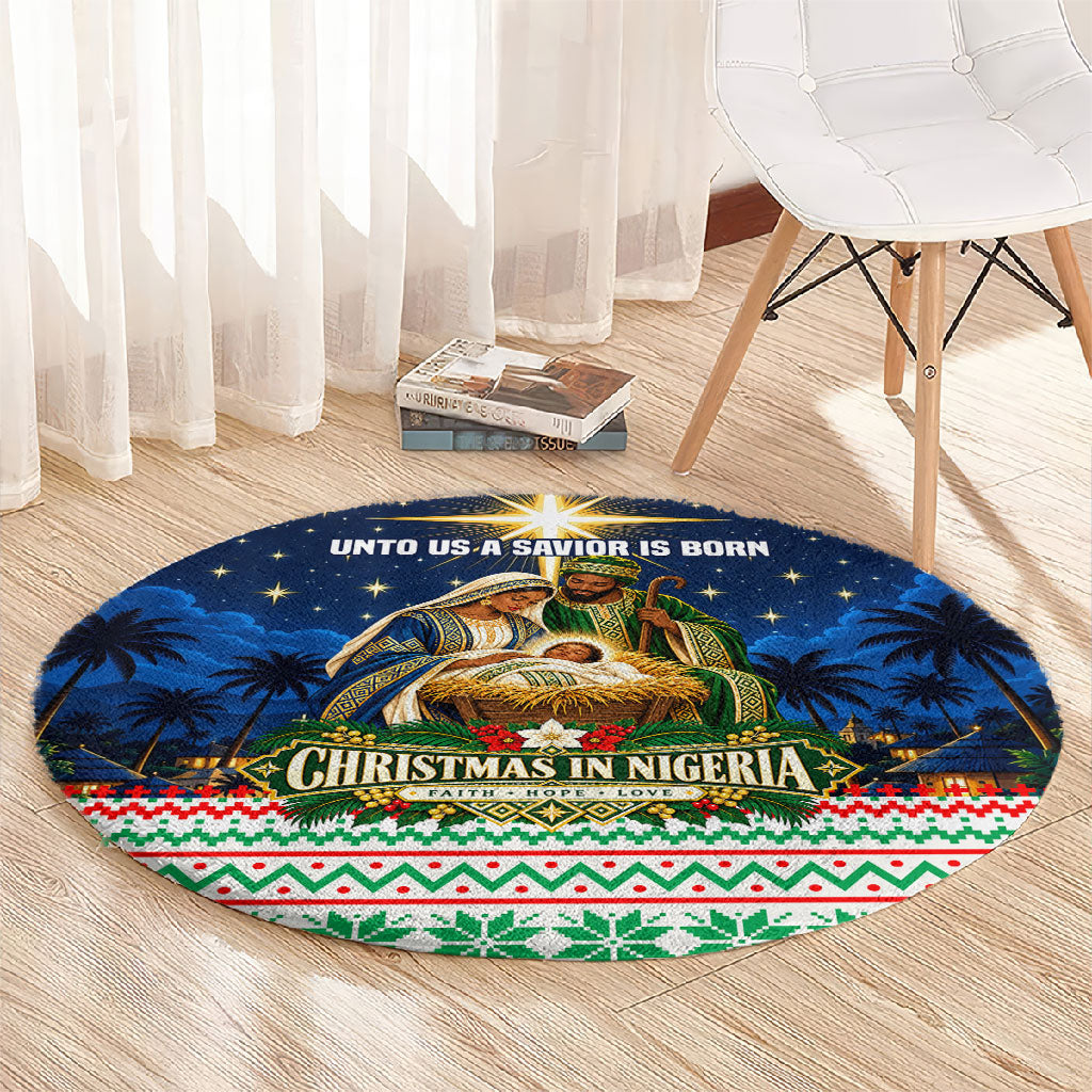 Nigeria Jesus Christmas Faith Light Round Carpet Nigerian Flag Christmas Nativity Scene