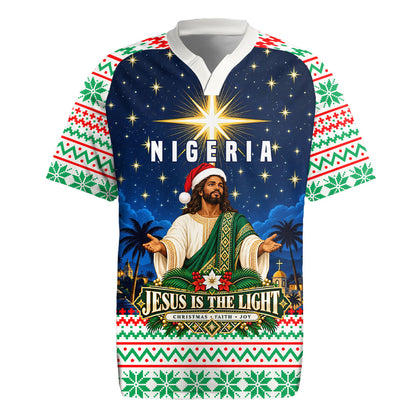 Nigeria Jesus Christmas Faith Light Rugby Jersey Nigerian Flag Christmas Nativity Scene
